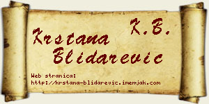 Krstana Blidarević vizit kartica
